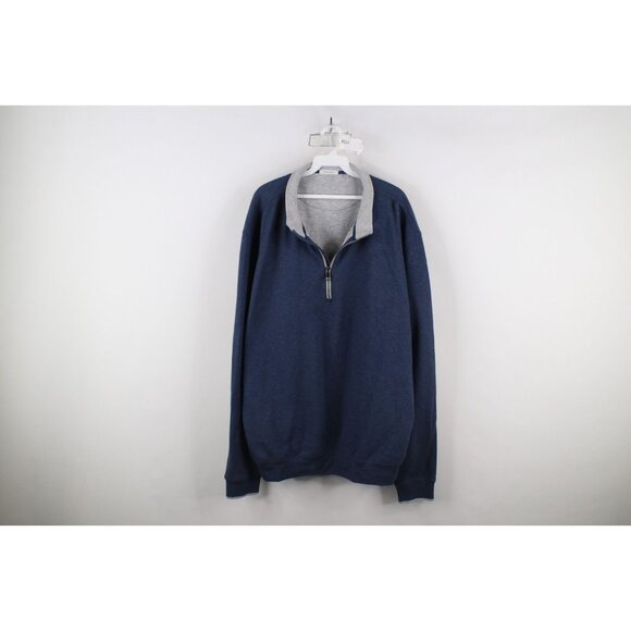 Oliver Ridley Mens 2XL XXL Soft Touch Half Zip Pullover Sweater Heather Blue - Picture 1 of 12